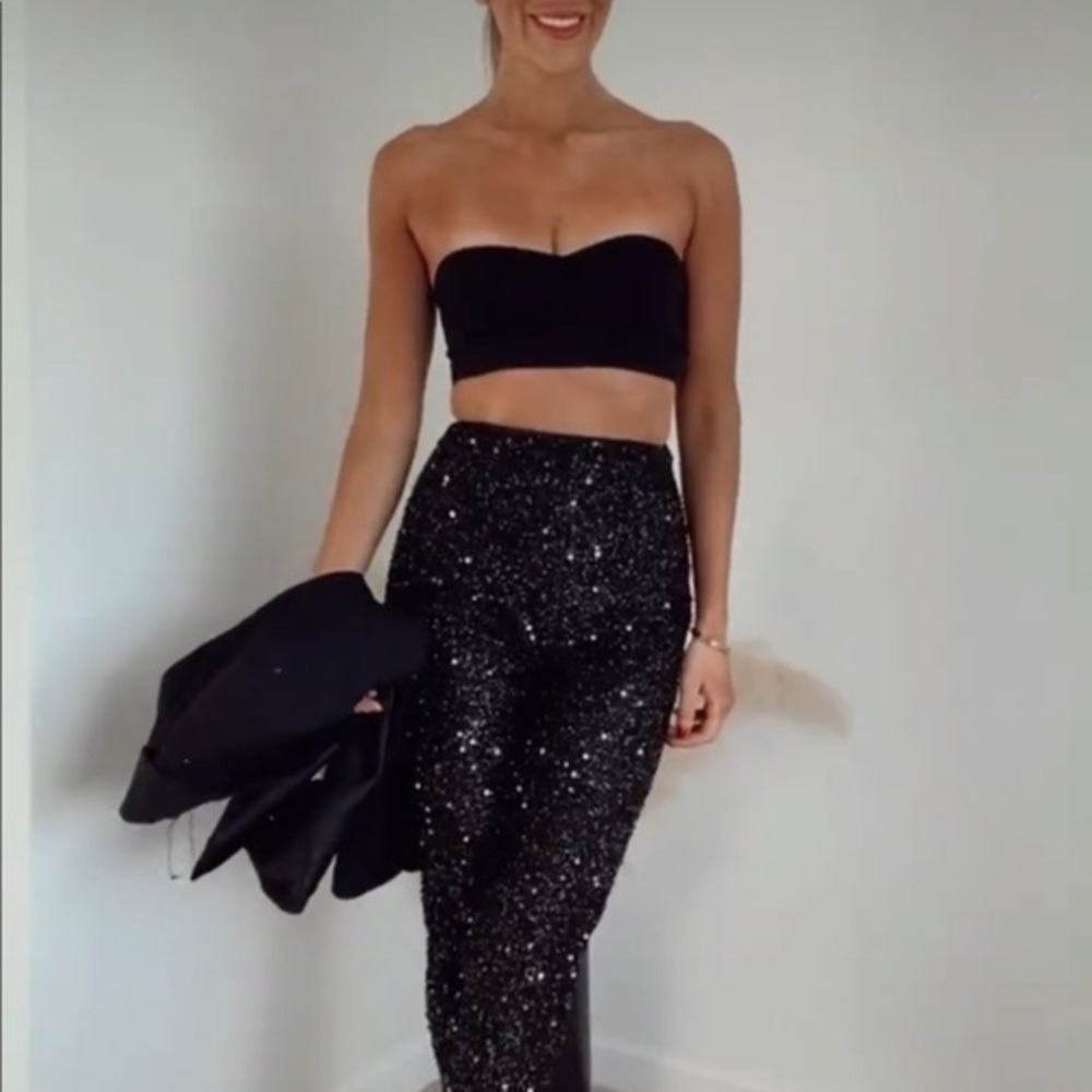 New Zara | Black Tulle Cropped Corset - Picture 4 of 14